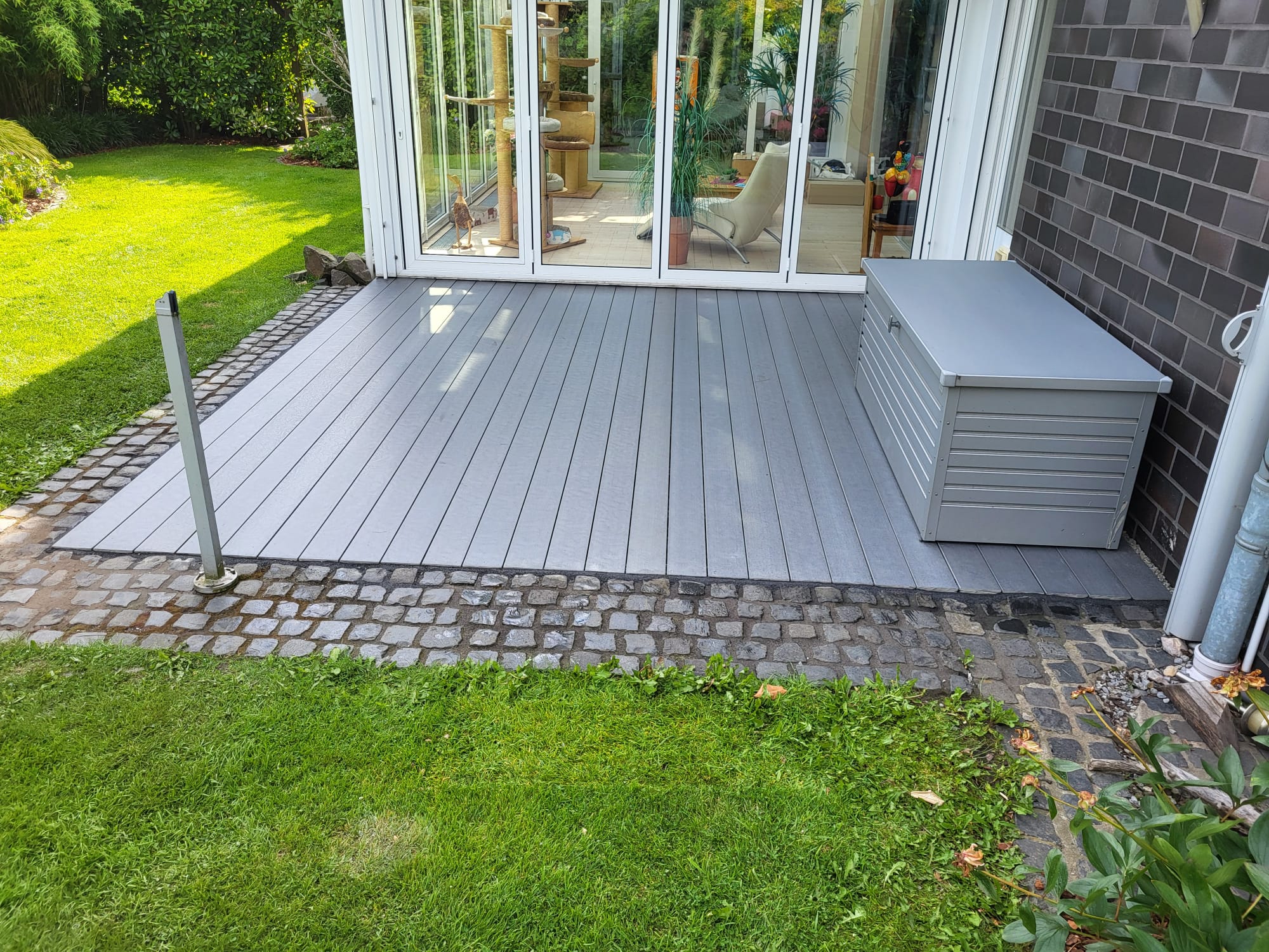 Terrassenbau in Datteln – Naturstein, Feinsteinzeug und Betonplatten, individuell geplant